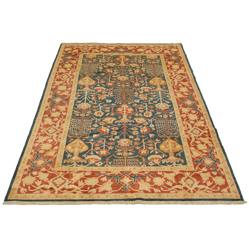 Tapis de zone en laine 10 pi 2 po x 9 pi 8 po noué la chobi. one-of-kind à la main Vazquez