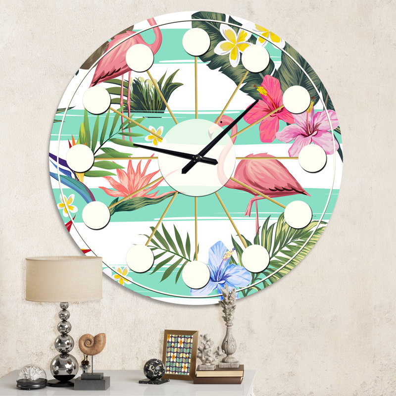 Horloge murale style tropical Mid-Century, Moyenne