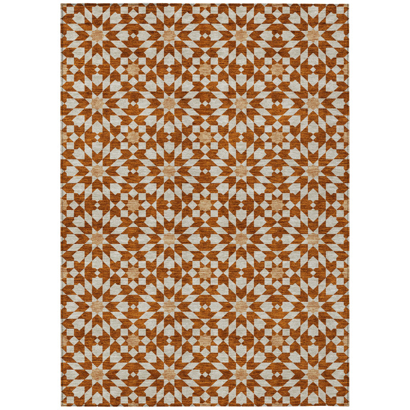 Washable Floral Indoor / Outdoor Rug, Rectangle 2'6" x 3'10"