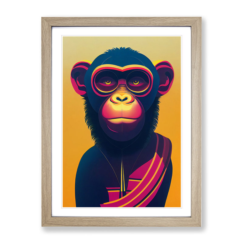 Monkey of the Future - Wall Art, 34cm H x 25cm W x 2cm D, Oak