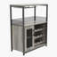 Armoire à vin industrielle avec support pour 12 bouteilles et porte-verres, armoire à alcool pour la cuisine et la salle à manger, buffet à porte en filet, gris-334056309