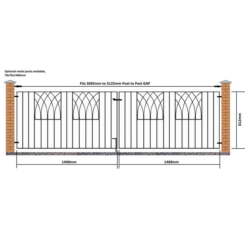 Guero 81 cm H Gate Fencing, 309cm W X 81cm H