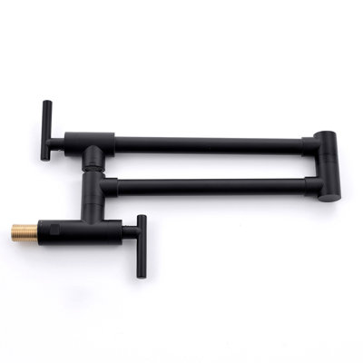 Pot Filler,Wall Mount Commercial Pot Filler Faucet,304 SS Material Kitchen Folding Faucet,Coffee Machine Faucet With Stretchable Double Joint Swing Arms,Style A,Ened