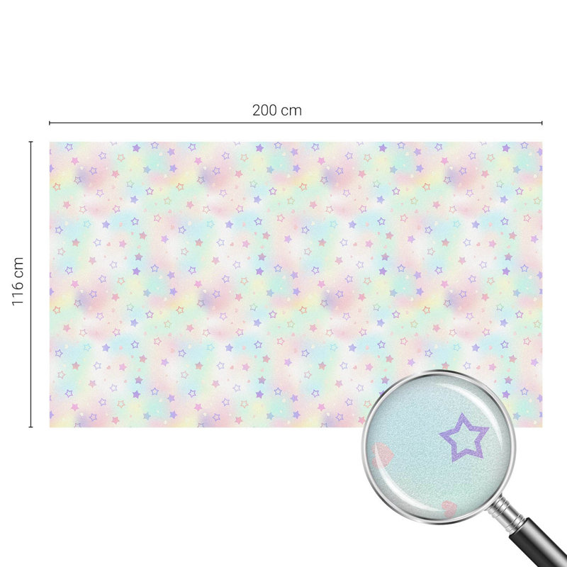 Rainbow stained glass window film privacy decorative panel 200x116 Tulup, 116cm W x 200cm L