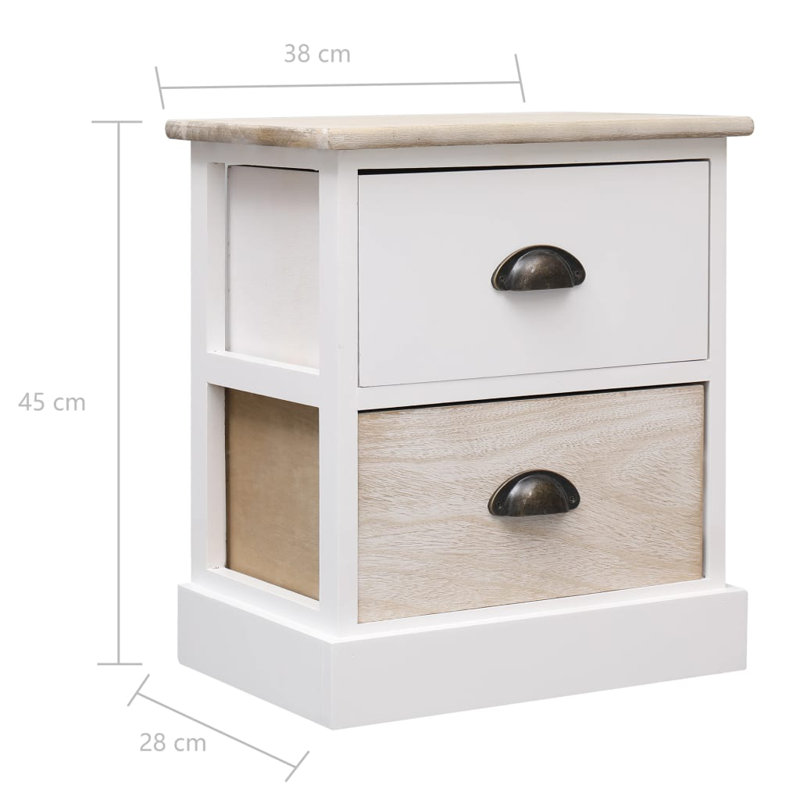Almus 38cm W Solid Wood Bedside Table