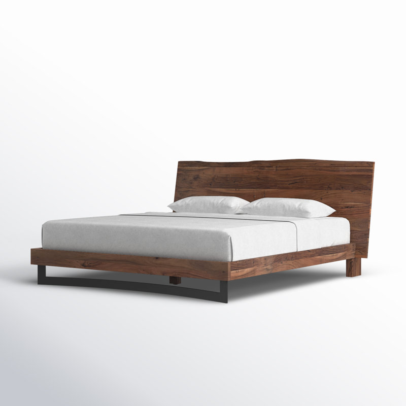 Gelen Solid Wood Low Profile Platform Bed, King