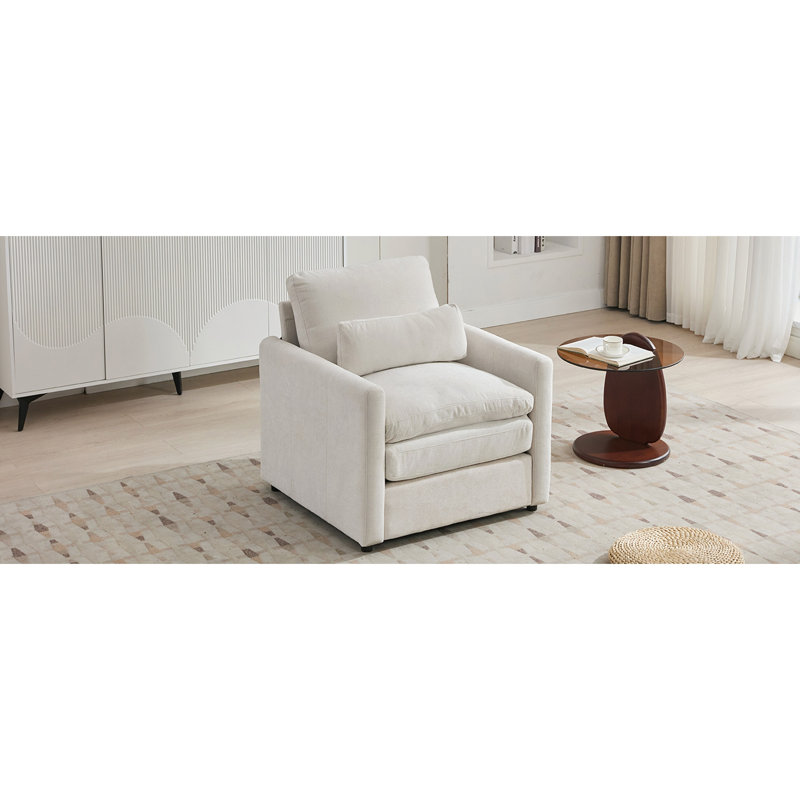 Fauteuil rembourré confortable 31,9 po Comfy Cloud, Beige