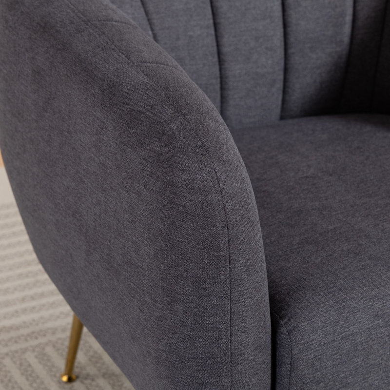 Upholstered Armchair, Charcoal Grey