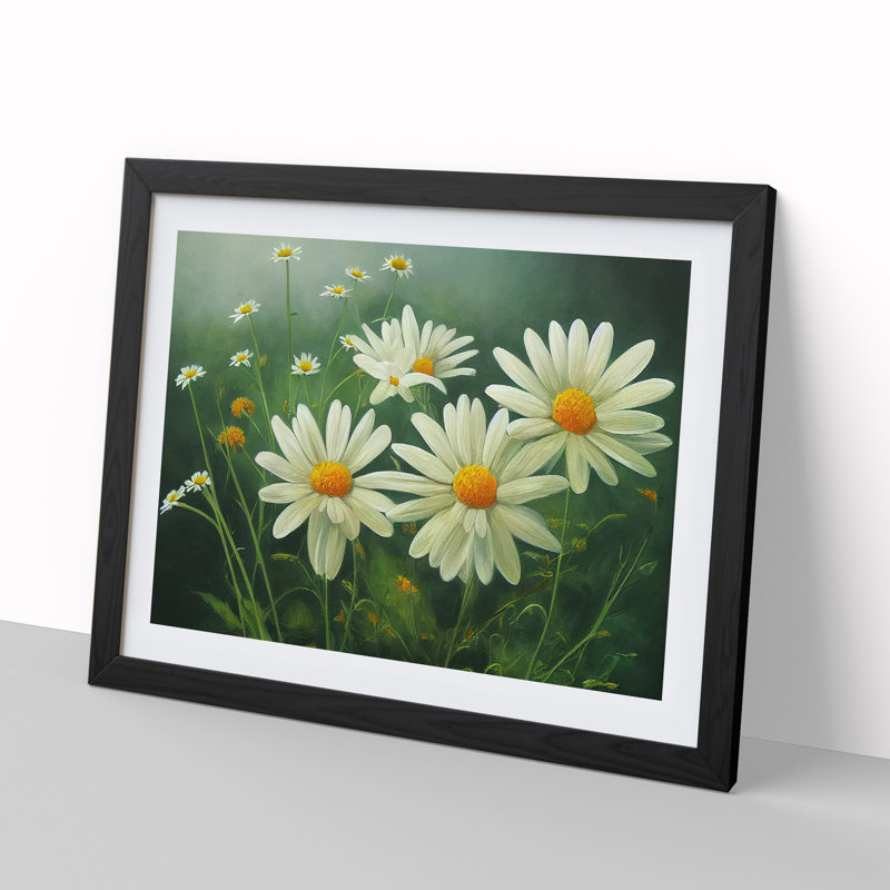 Daisy Flower - Framed Print, Black, 46cm H x 64cm W x 2cm D