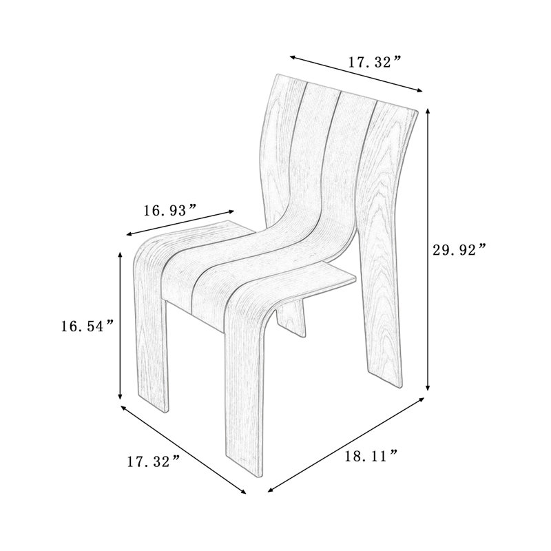 Brown Solid back side Chair(Set of 2)