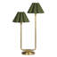 Polly Double Arm Table Lamp (Blackened Brass with Green Shade)-889991173