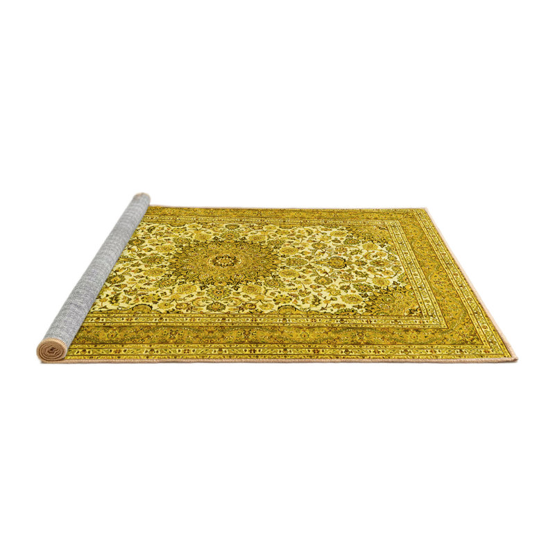 Mella Washable Oriental Indoor Rug, Round 7'