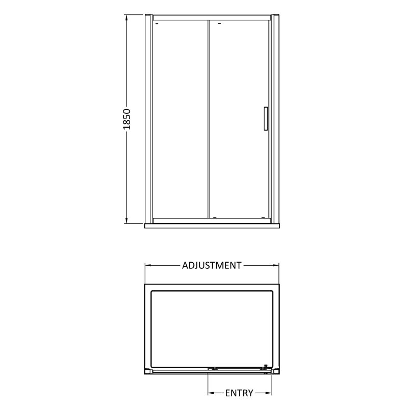 Pacific 1645mm 1690mm x Single Added Framed Shower Door with Clear Glass, 185cm H x 170cm W x 0.6cm D