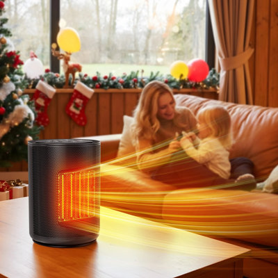 1500W Portable Electric Space Heater - Thermostat & Remote Control, 24H Timer, 3 Heat Modes, Overheat/Tip-Over Protection For Safe, Quiet Indoor Comfort