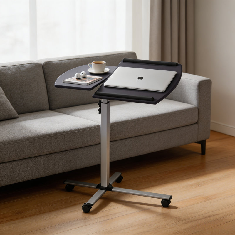 Rolling Adjustable Laptop Cart, Graphite