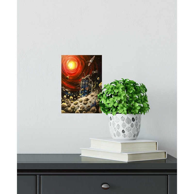 Sci-Fi Collision par Ed Capeau - peinture sur toile, H 10 po x l 8 po x P 1,5 po, Toile tendue, Pas de tapis