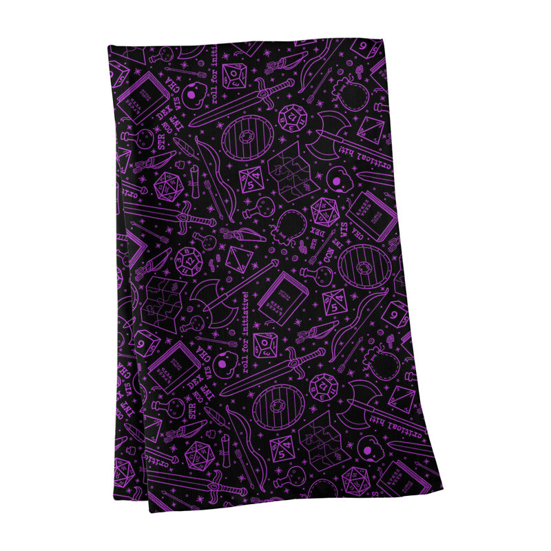 Serviette à thé à motif lines rpg Mcguigan, Sergé de coton, Noir / Rose
