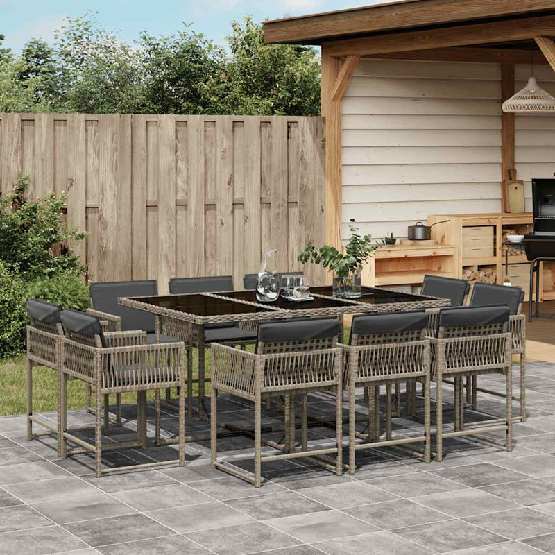 Patio Dining Set Table,, Grey, 73cm H x 165cm W x 106cm D, Grey