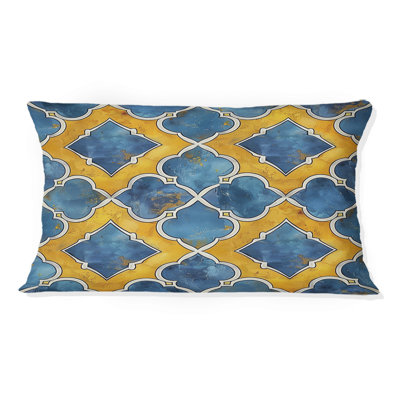 Coussin lombaire jaune Modern Trellis II
