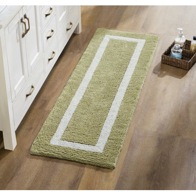Widman 100% Cotton Tufted Reversible Bath Rug Super Absorbent, Machine Washable Bathroom Rug