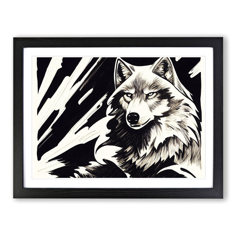 Wolf - Framed Print, Black Framed, 46cm H x 64cm W