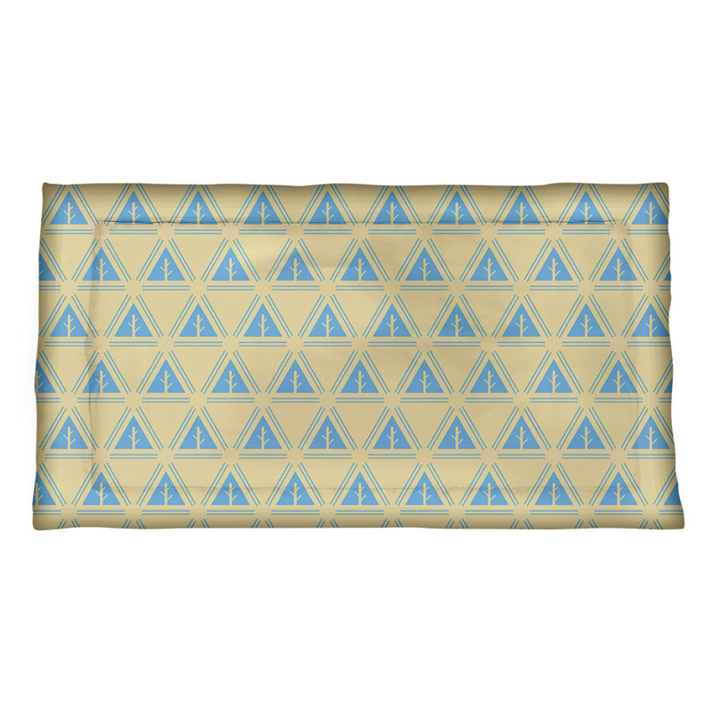 Theo Nath Polyester Geometric Sham Set, Polyester, Queen, Yellow/Sky Blue
