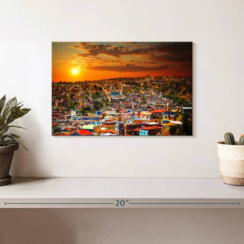 Coucher de soleil doré Nicci Valparaiso, H 8 po x l 12 po