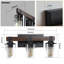 Applique murale de salle de bain 19 po à 3 lumières rustique, avec abat-jour en verre et décor en bois, luminaire de maison de campagne moderne (sans ampoules)-1077826544-1077826547