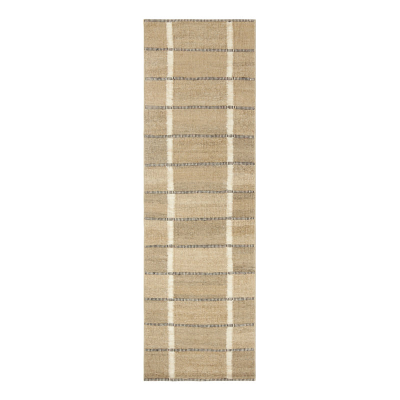 Scandinavian Wool Striped Area Rug, Runner 2'6" x 14'