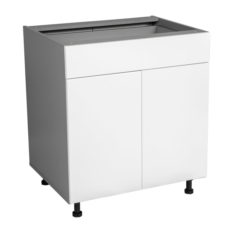 Armoire ouverte standard en panneau de particules H 34,5 po prête à assembler, Blanc lustré, H 34,5 po x l 33 po