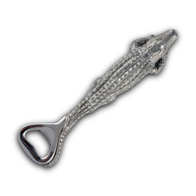 Pewter Alligator Handle Tropical Bottle Opener