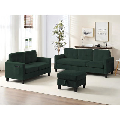 Ensemble de canapé modulaire 3 + 2 places avec repose-pieds de rangement