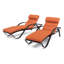 Ensemble de chaise longue inclinable en aluminium thermolaqué Fionnula-21047566