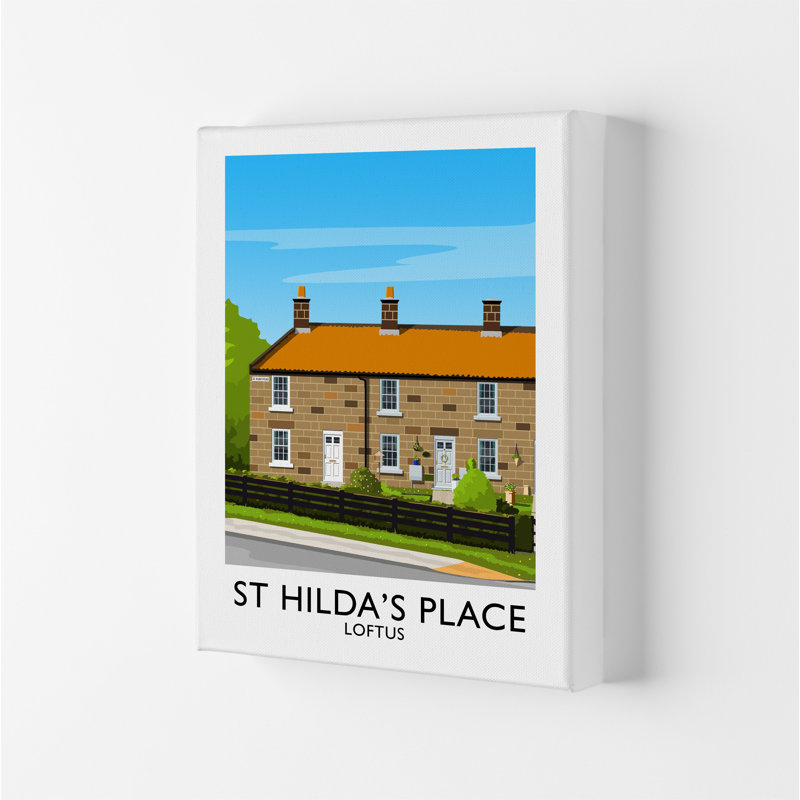 St Hilda's Place Portrait by Richard O'Neill - Print, 84cm H x 59.4cm W x 4cm D, Wrapped Canvas