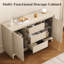 Armoire de rangement moderne avec 2 portes, 3 tiroirs et un cadre encadré-1340971278