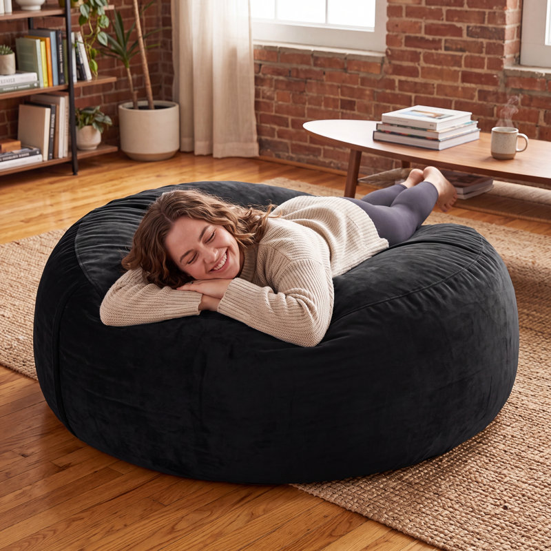 Fauteuil à billes 5Ft rembourré de mousse à mémoire de forme, Black