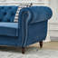 Canapé Chesterfield Mid-Century moderne en velours avec accoudoirs roulés et garniture cloutée, 2 places pour le salon et le bureau, bleu-374508278-374508279-374508277