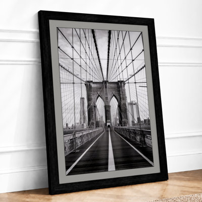 Brooklyn Bridge Perspective Industrial - Framed Print