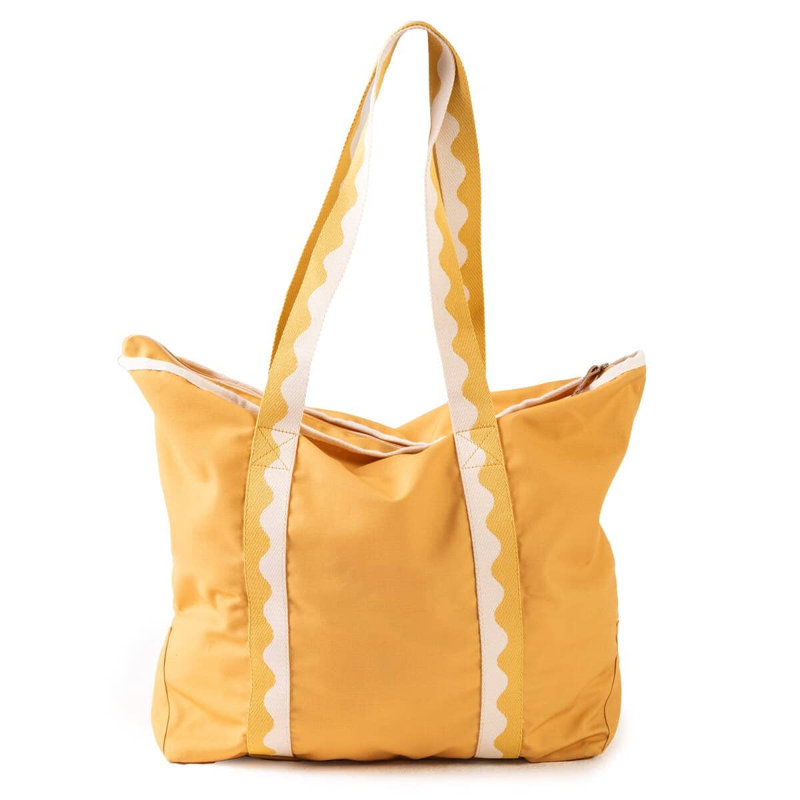 Sac de plage, Jaune / Blanc