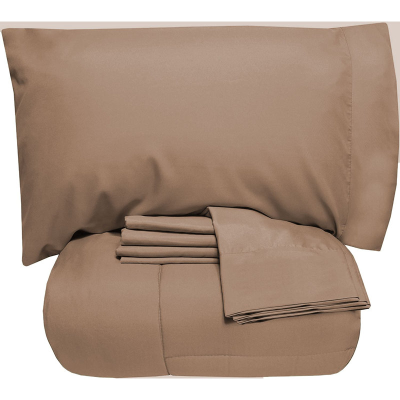 Ensemble d'édredon léger en duvet synthétique luxueux, Kaki foncé, Édredon double et 6 pièces supplémentaires