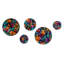 Muret - Ensemble d'art mural rond floral glamour de 5