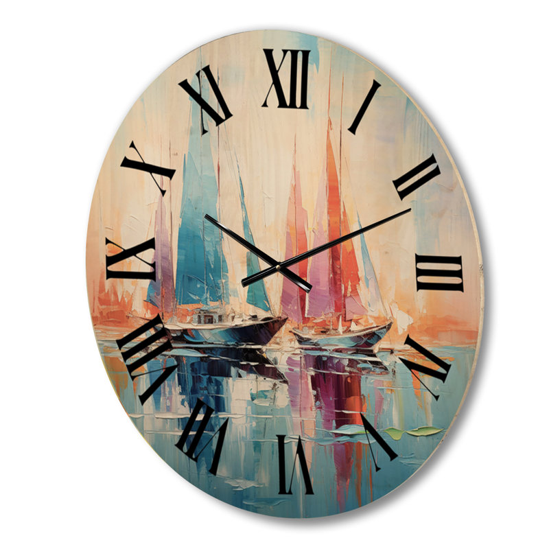 Horloge murale en bois massif Okan, Grand