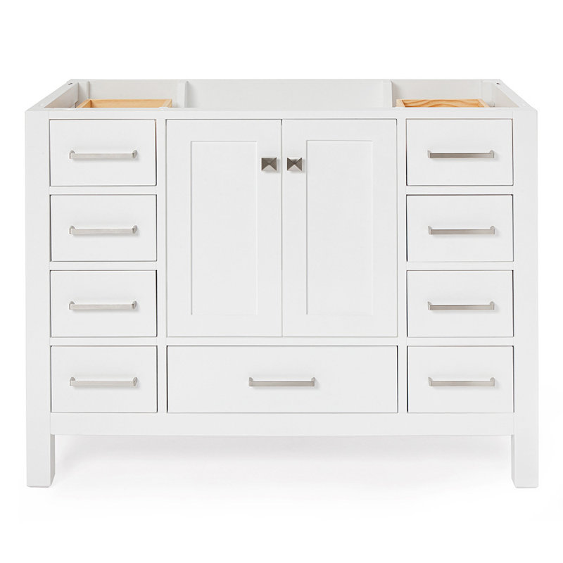 Base de meuble-lavabo simple Panchuri 42 seulement, Nickel brossé, Blanc