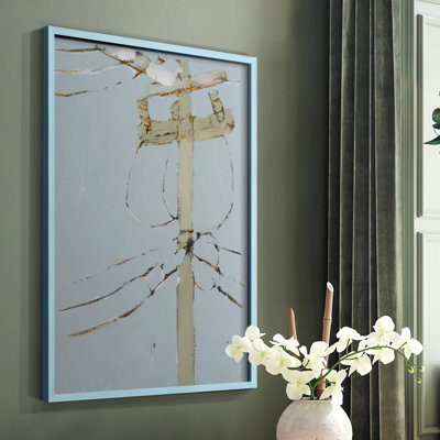 Wires V Framed Print - Solid Wood