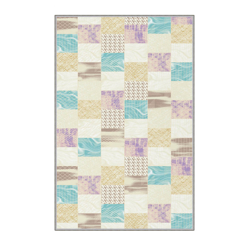 Stylish Woven Carpet, 100% Polyester, Pile Height: 0.3 in | Antibacterial & Non-Slip Underside, 3D Digital Printing | Machine Washable, Perfect for Home Décor, Living Room & Bedroom Use