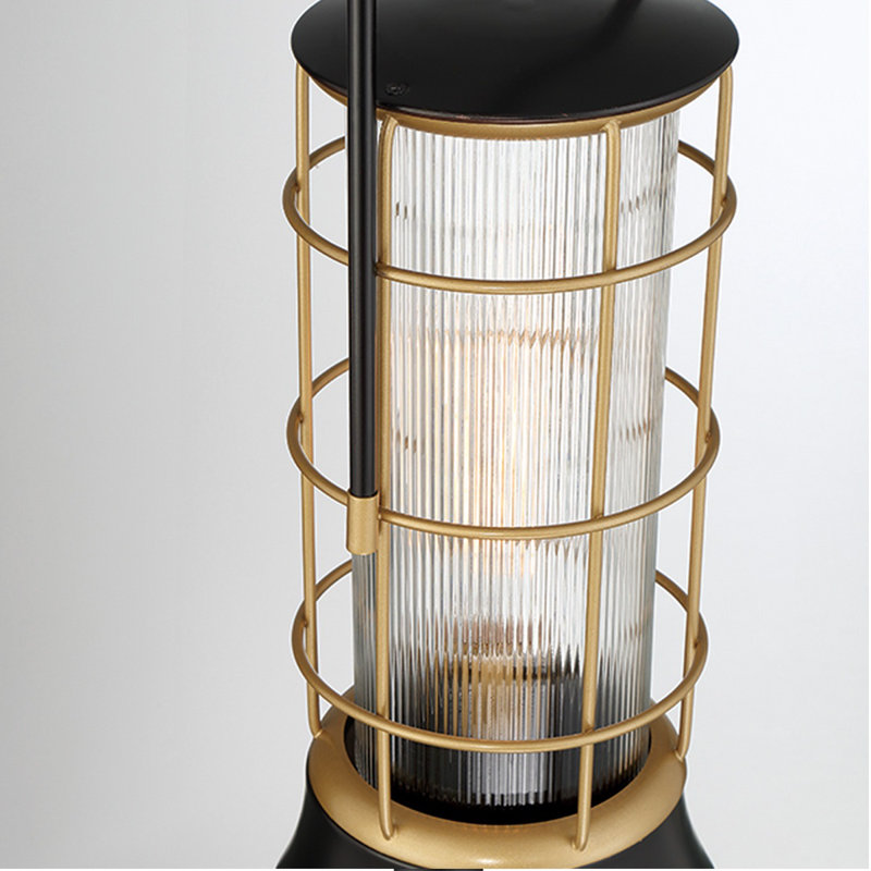  Lanterne 1 lumière en bronze huilé + or