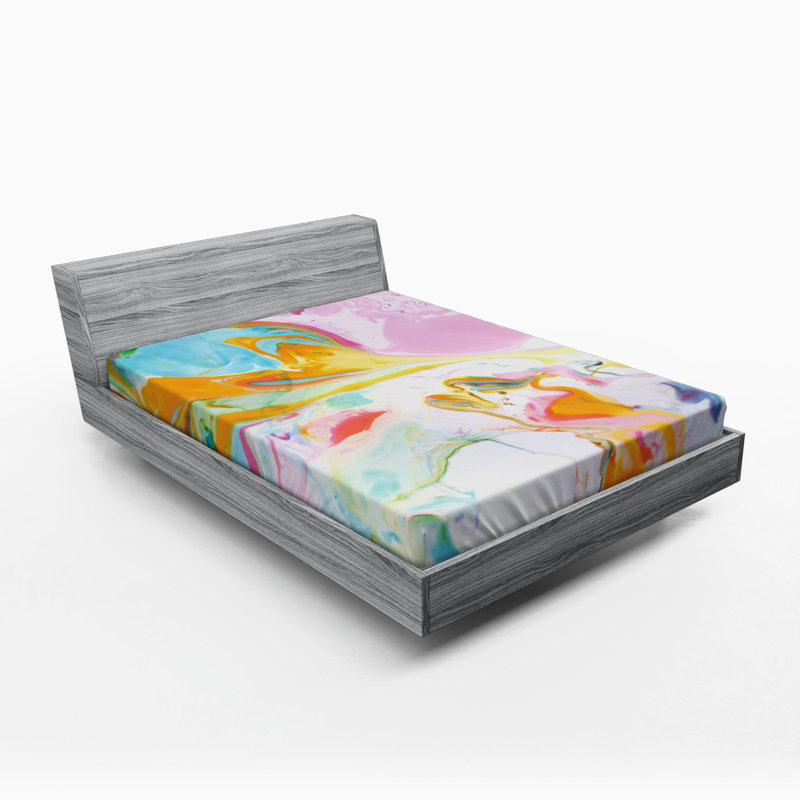 Microfiber Abstract Fitted Sheet, Full Fitted Sheet
