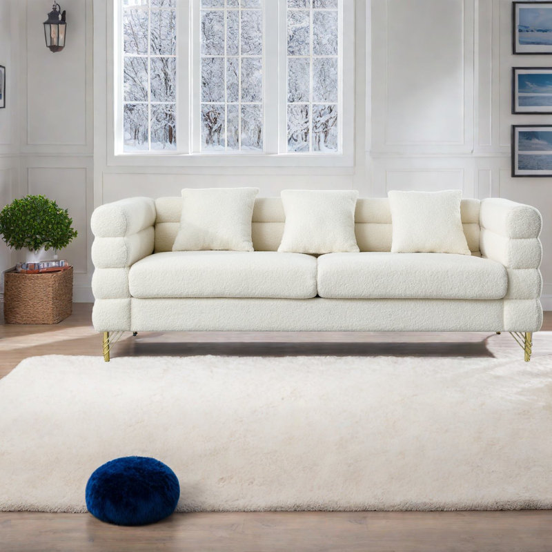 Canapé modulaire à assise profonde en tissu de compression de 81 po