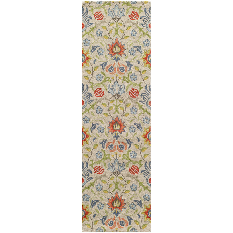 Annechien Hand Tufted Wool Floral Indoor Rug, Runner 2'3" x 8'