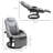 PU Recliner Armchair With Footrest, Headrest, And Round Steel/Wood Base